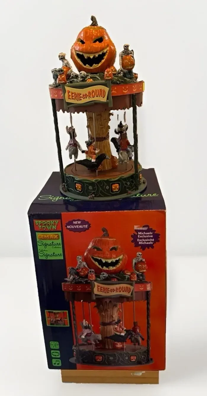 Lemax Spooky Town Eerie-Go-Round 84331 Animated Light Sound Box Works
